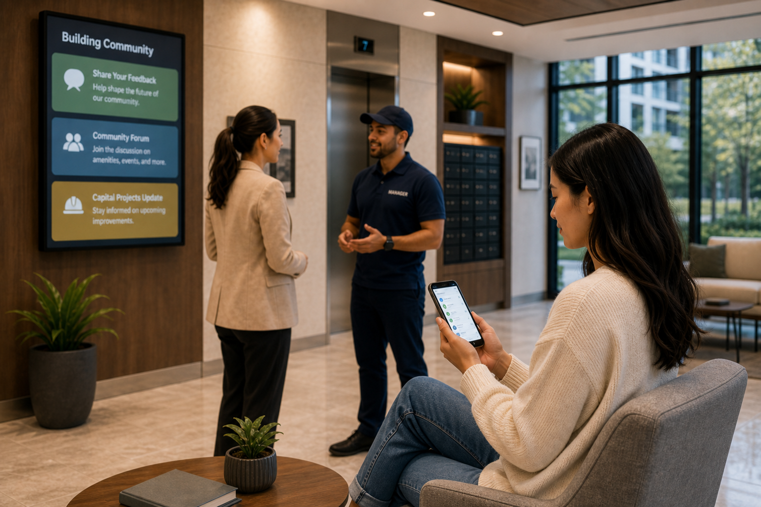 Owners voting and engaging in building community decisions