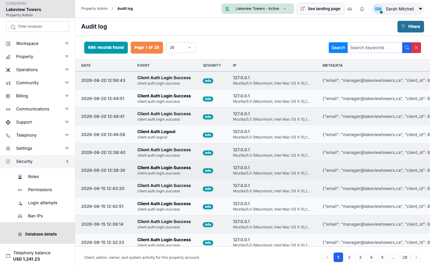 Audit log