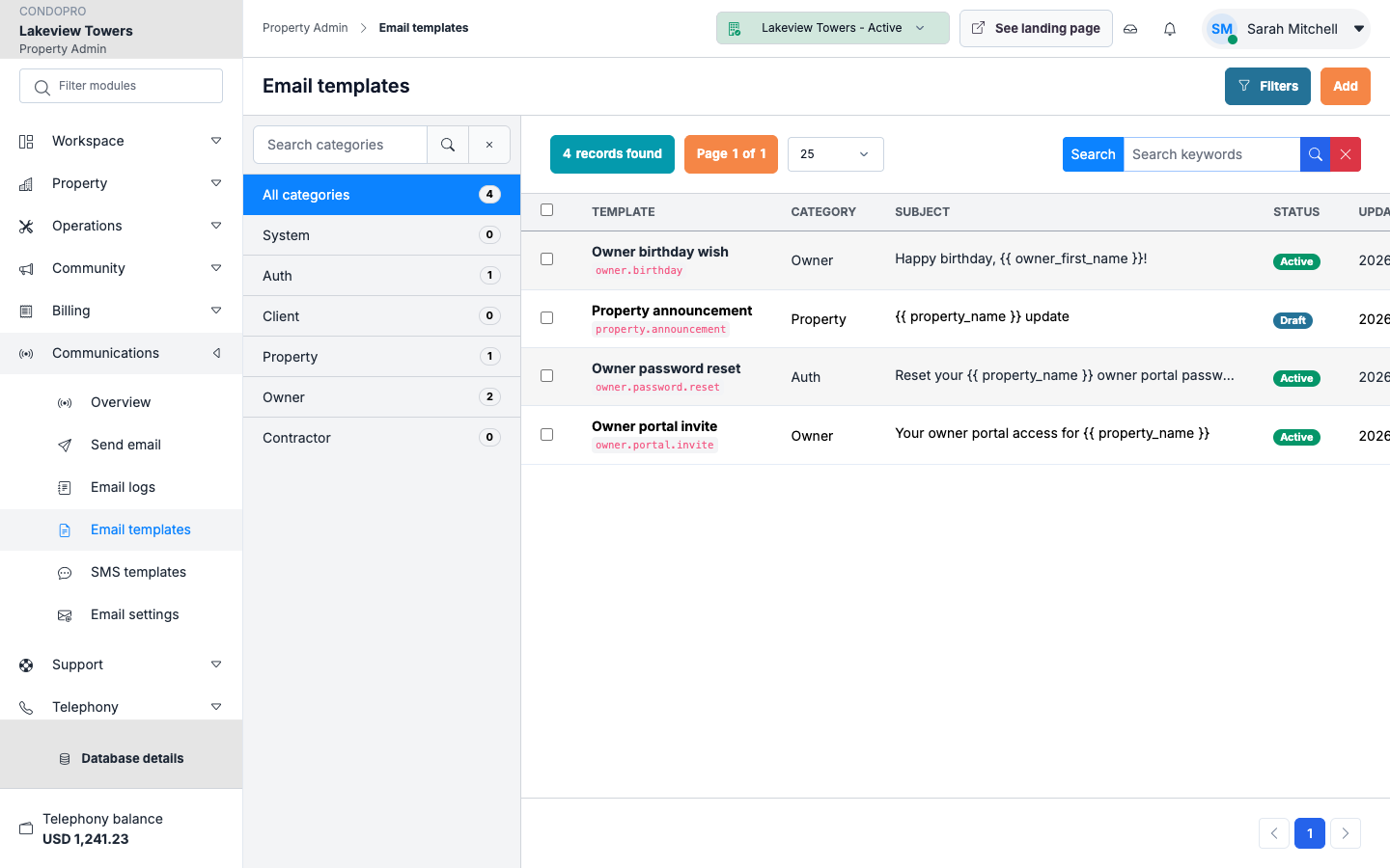 Email templates