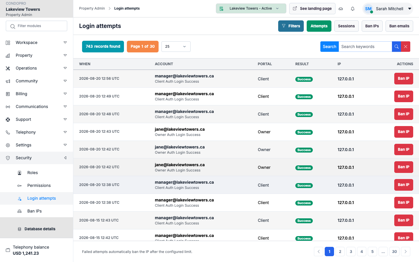 Login attempts
