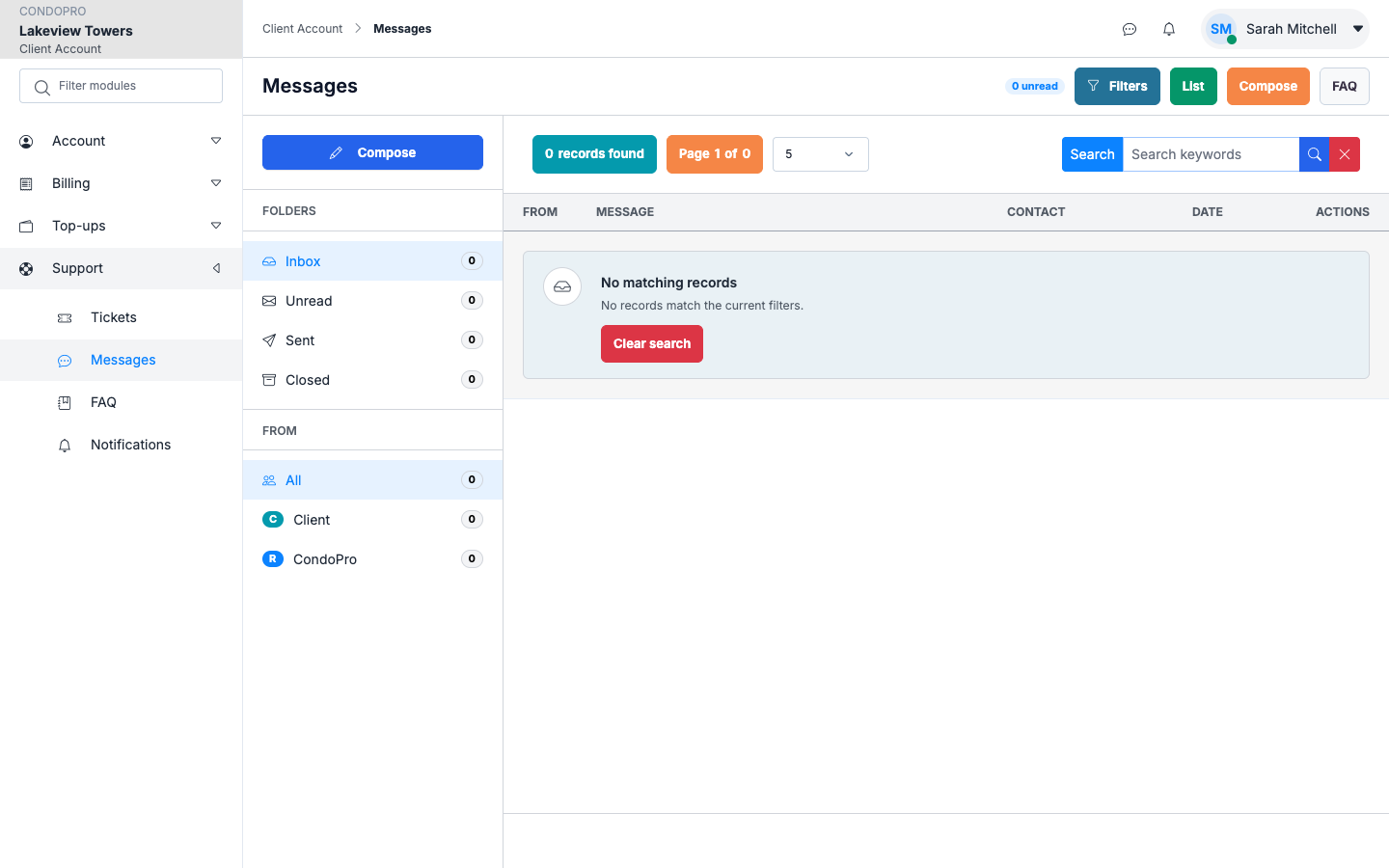 Account messages