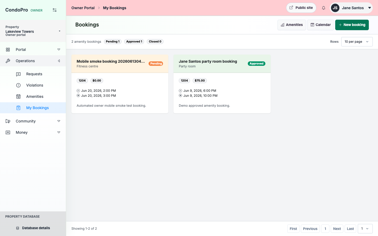 My bookings